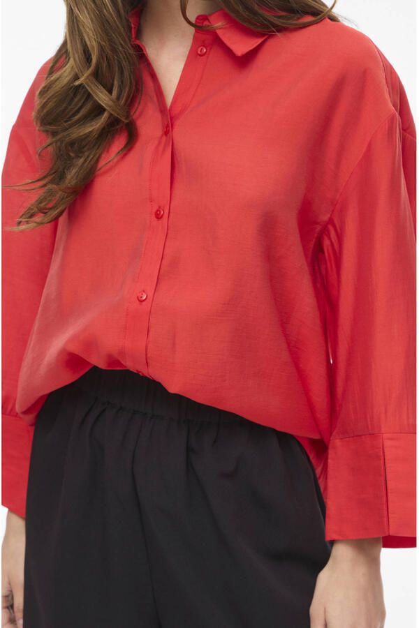 VILA blouse koraalrood - Foto 3