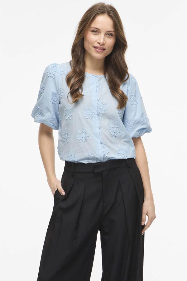 VILA blouse lichtblauw