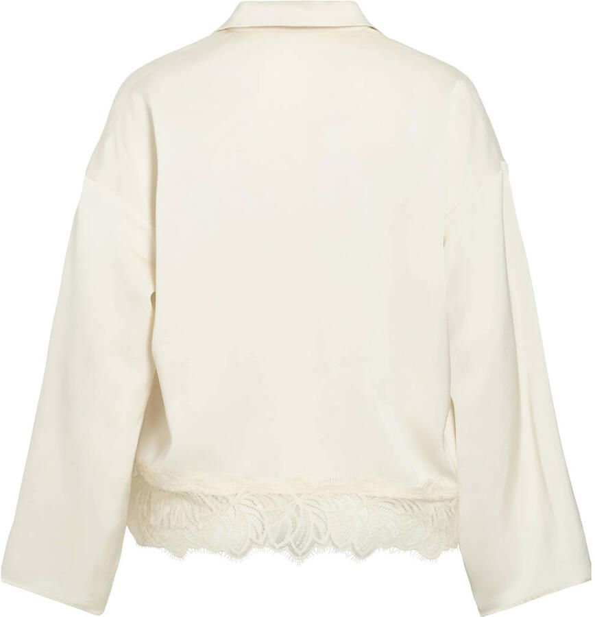 VILA blouse met kant ecru - Foto 2