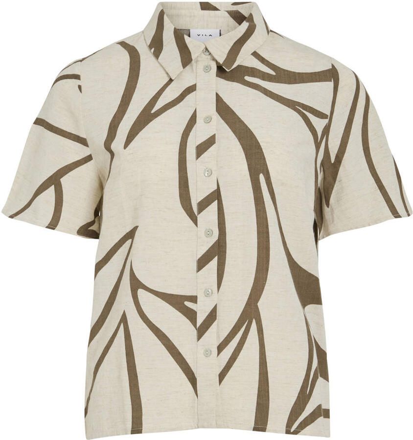 Vila Blouse van viscosemix met knoopsluiting model 'PRISILLA'