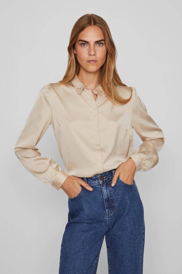 Vila Gouden Polyester Sweater met Lange Mouwen Yellow Dames - Foto 2