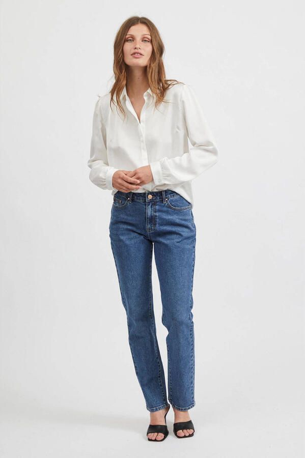 VILA blouse VIELLETTE van polyester wit