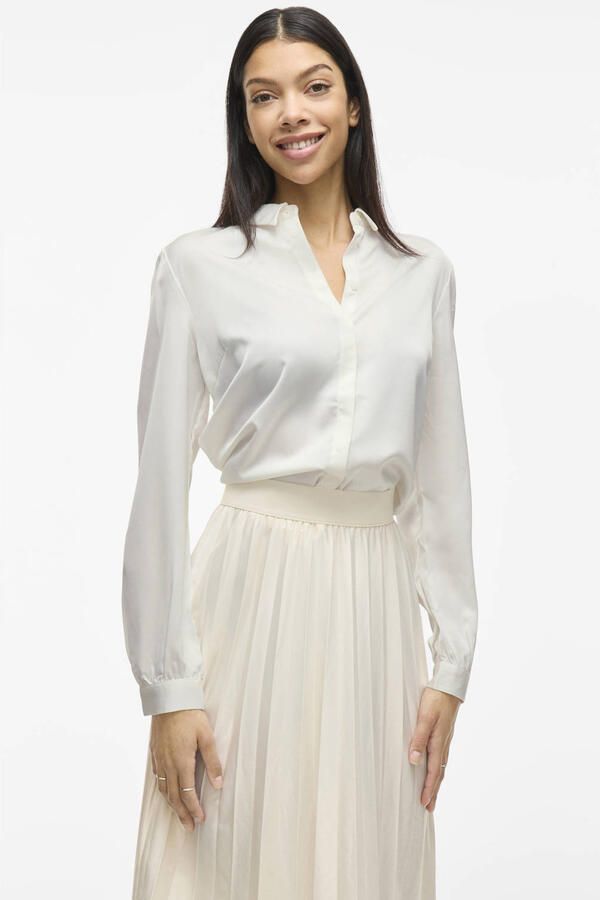 VILA blouse VIELLETTE van polyester wit - Foto 3