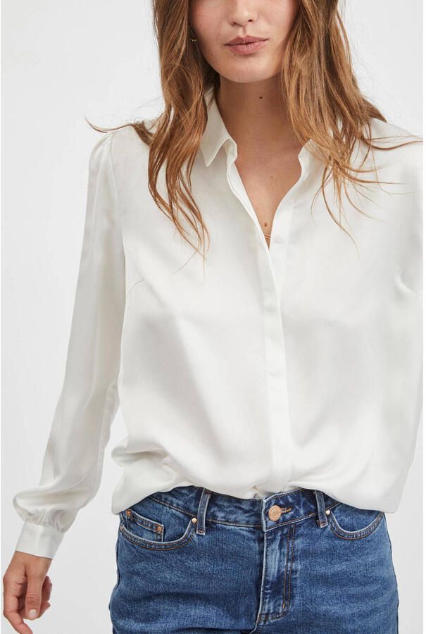 VILA blouse VIELLETTE van polyester wit - Foto 2