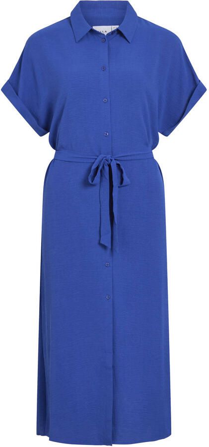 VILA blousejurk met ceintuur blauw