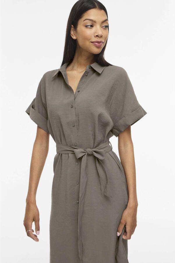 VILA blousejurk taupe