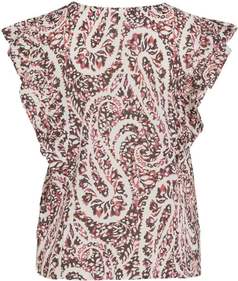 VILA blousetop met paisley print bruin - Foto 2