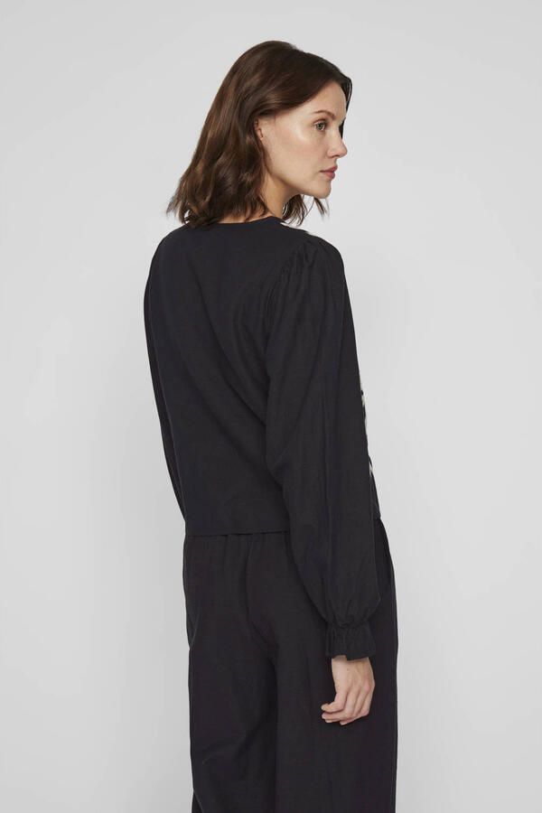 Vila Regular fit blouse met vetersluiting model 'POLENE'