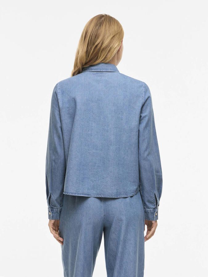 VILA denim blouse blauw - Foto 2