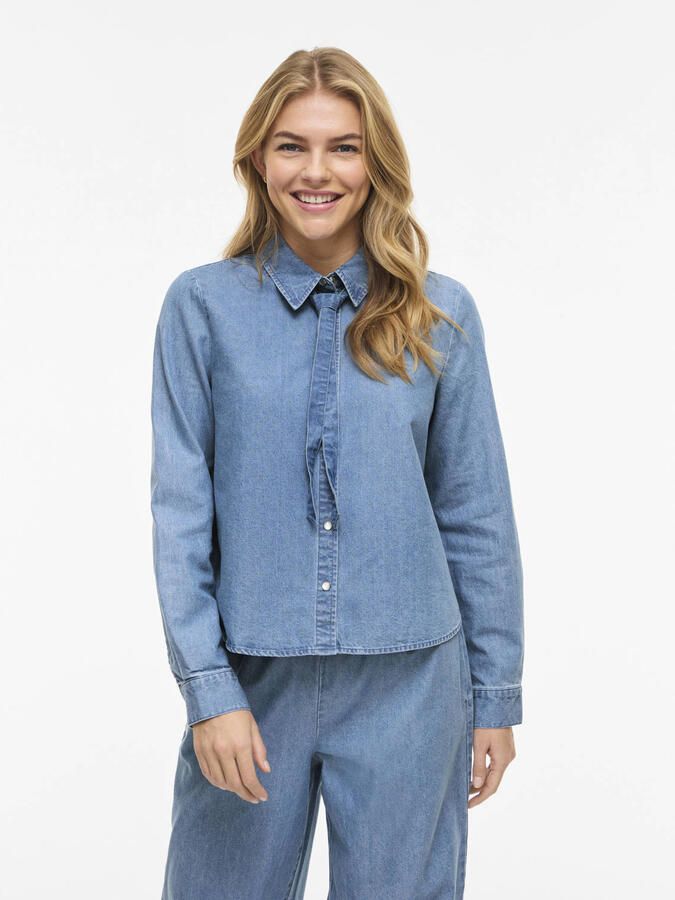 VILA denim blouse blauw