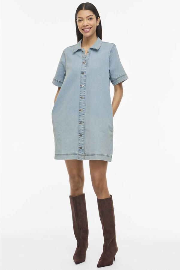 VILA denim blousejurk light blue denim - Foto 2
