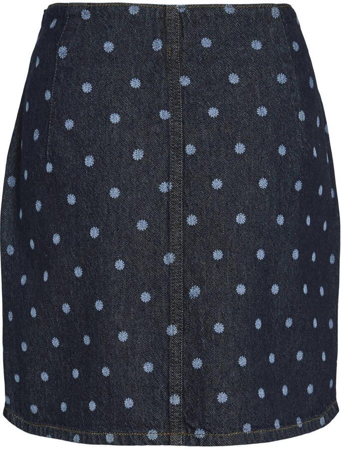 VILA denim gebloemde spijkerrok dark blue denim - Foto 2