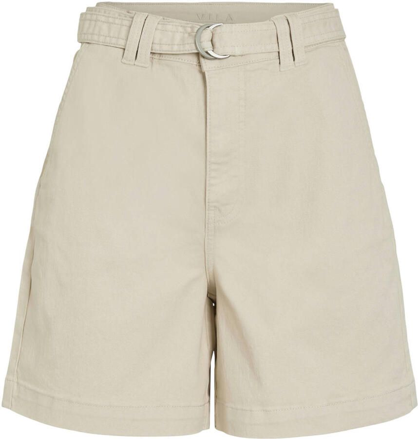 VILA denim regular high waist short beige