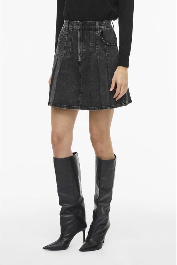 VILA denim spijkerrok grey denim