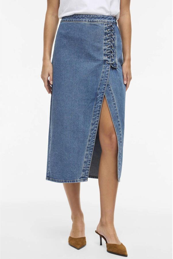 VILA denim spijkerrok medium blue denim