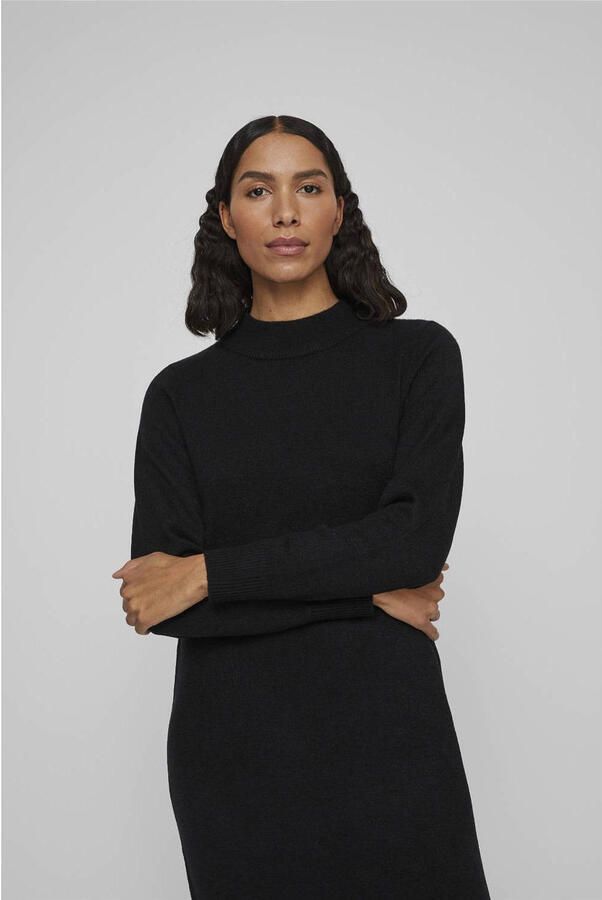 Vila Knielange gebreide jurk met zijsplitten model 'Viril' - Foto 2