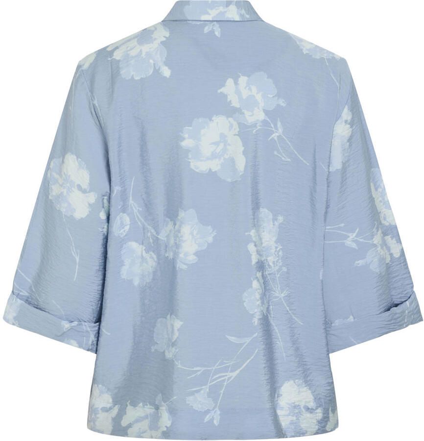 VILA gebloemde blouse grijsblauw - Foto 2