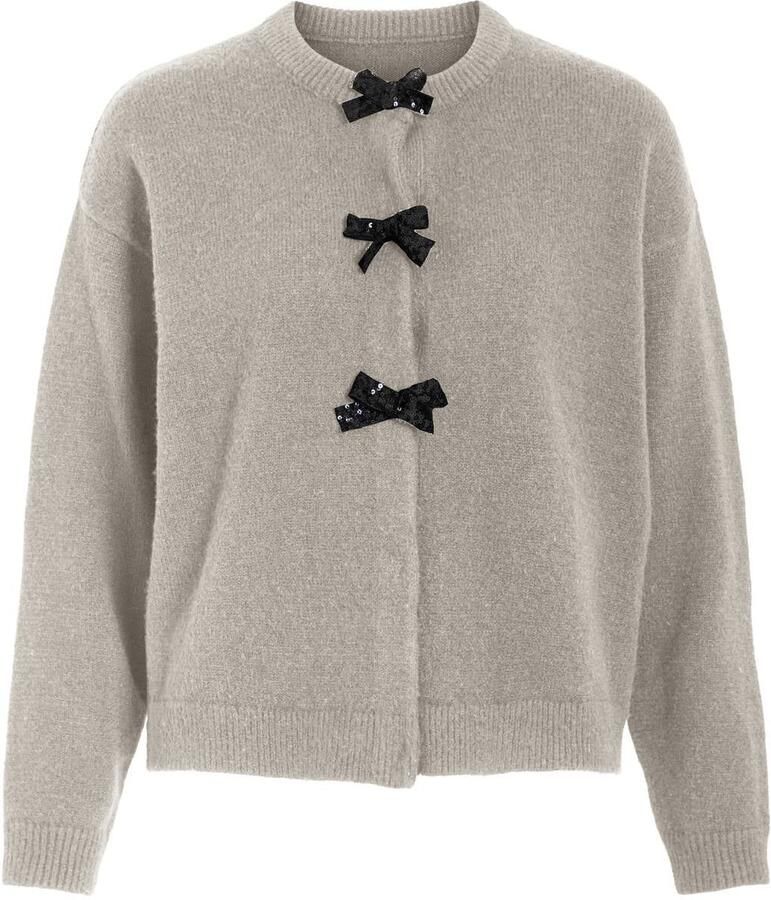 VILA gebreid vest grijs