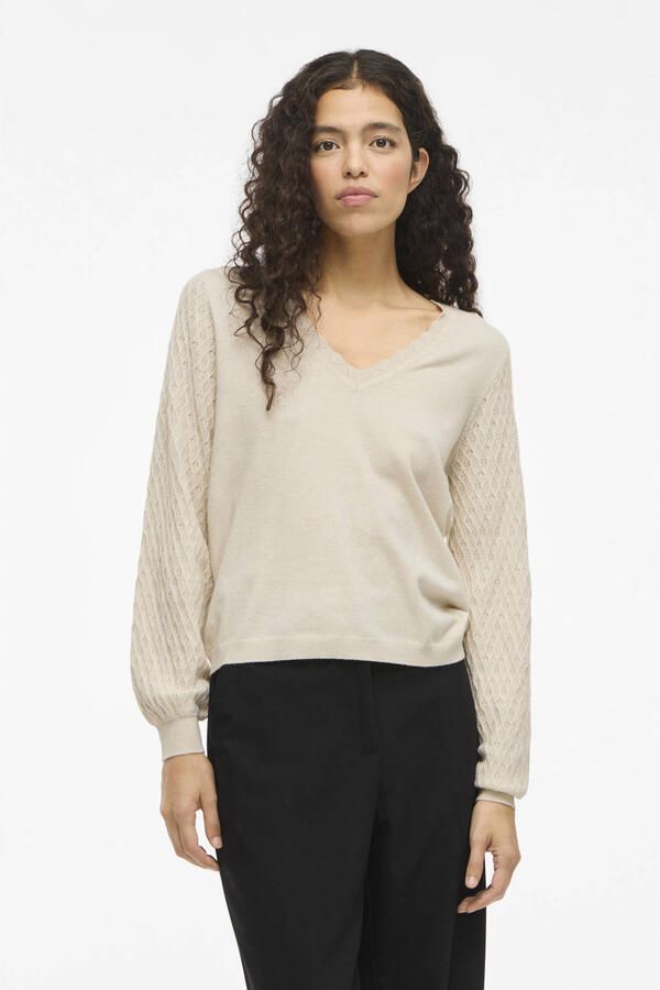 VILA gebreide trui ecru