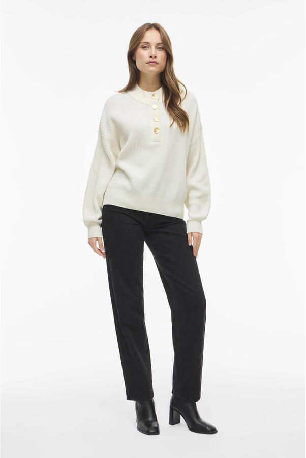 Vila Trui met staande kraag VICHING CREW NECK L S KNIT TOP NOOS - Foto 4