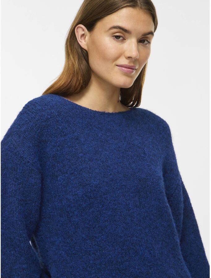 VILA gebreide trui met wol blauw - Foto 2