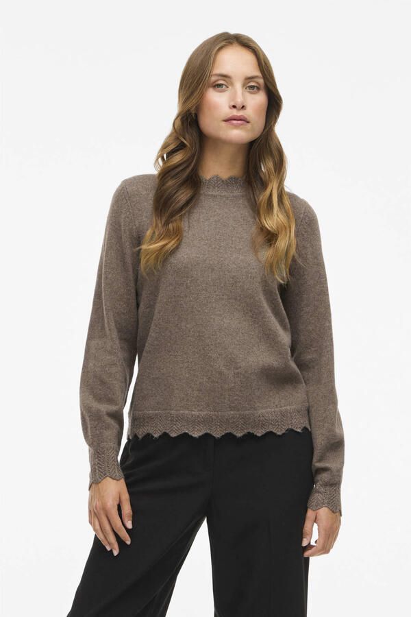 Vila Gebreide trui VINIKOLINA O-NECK L S KNIT TOP NOOS