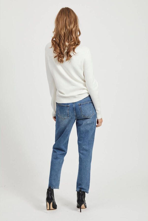 Vila Wit Gebreid Kledingstuk met Lange Mouwen White Dames - Foto 2