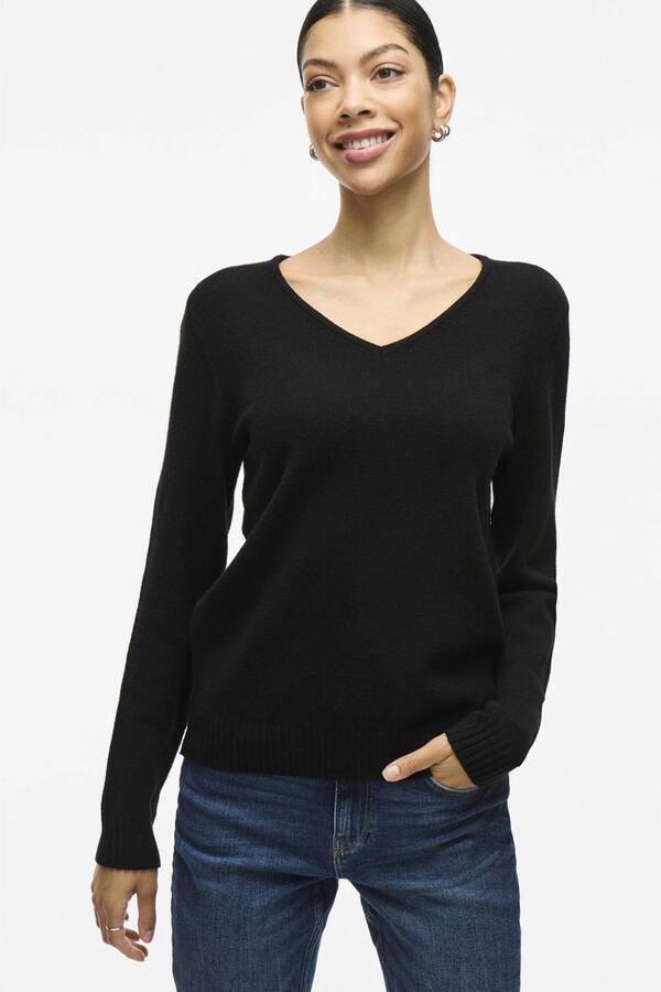 Vila Gebreide pullover met V-hals model 'Viril' - Foto 3