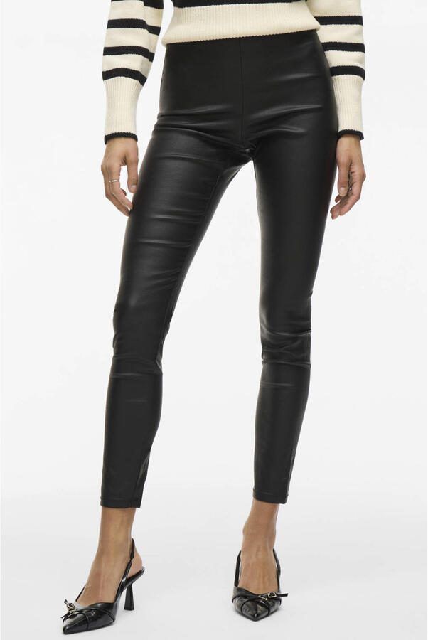 Vila Jegging in leerlook met elastische band model 'COMMIT' - Foto 3