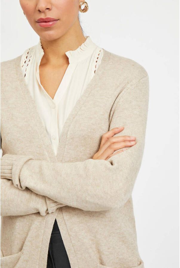 Vila Mantel Noos Ril Long Cardigan Natural Melange - Foto 2
