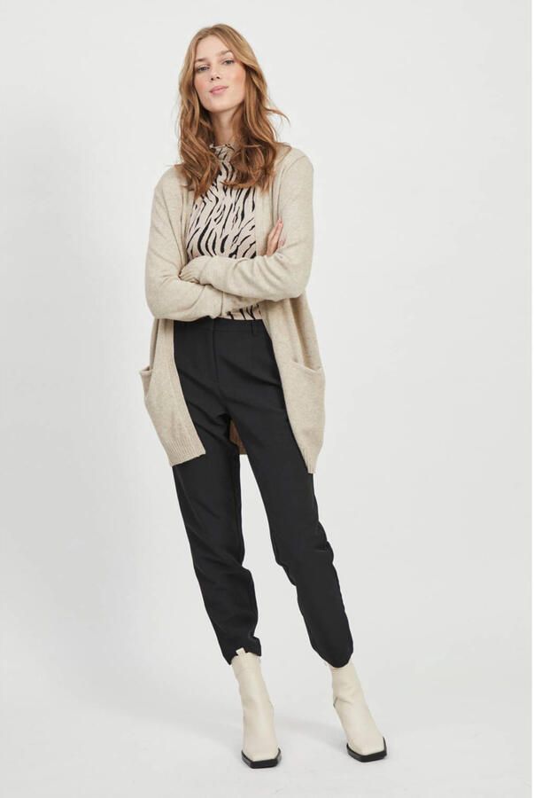 Vila Beige Gebreid Vest Herfst Winter Collectie Beige Dames