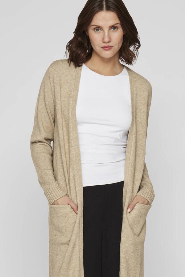 Vila Mantel Noos Ril Long Cardigan Natural Melange