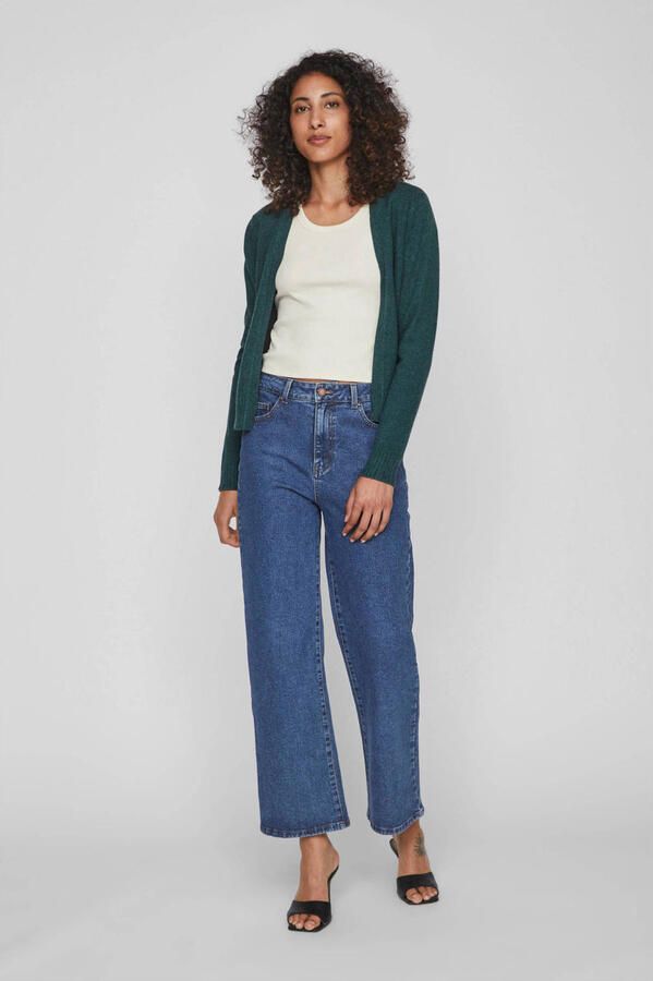 Vila Gebreide cardigan met opengewerkte voorkant model 'VIRIL'