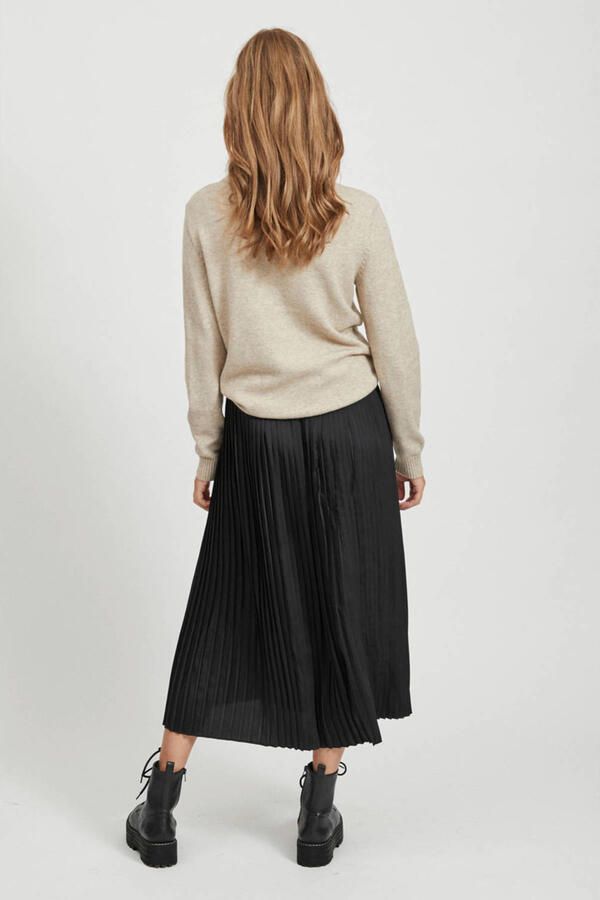 Vila Beige Gebreide Trui Lange Mouw Pullover Beige Dames - Foto 2