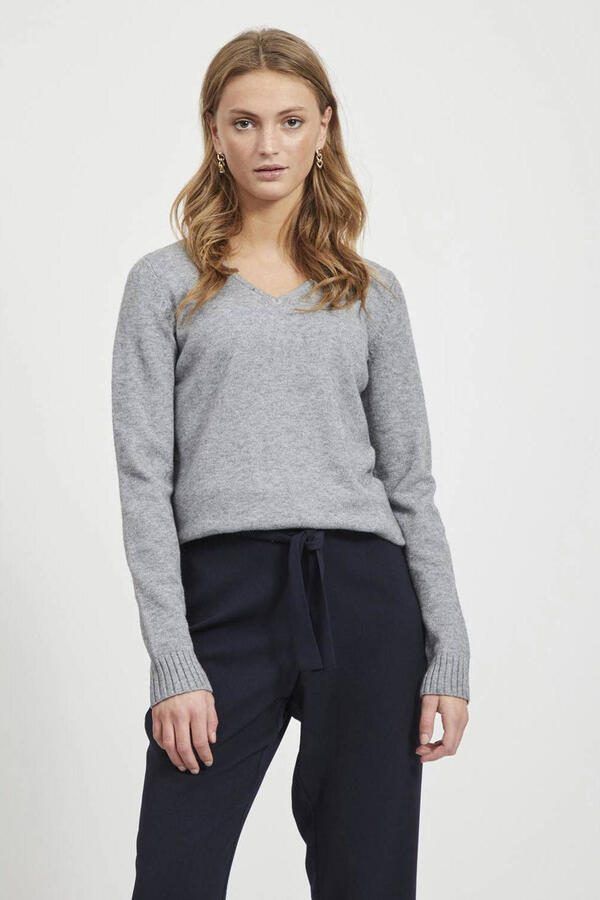 Vila Trui met V-hals VIRIL V-NECK L S KNIT TOP NOOS
