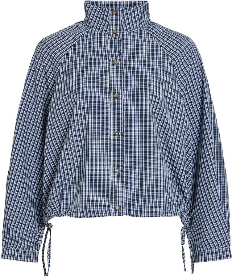 VILA geruite blouse blauw