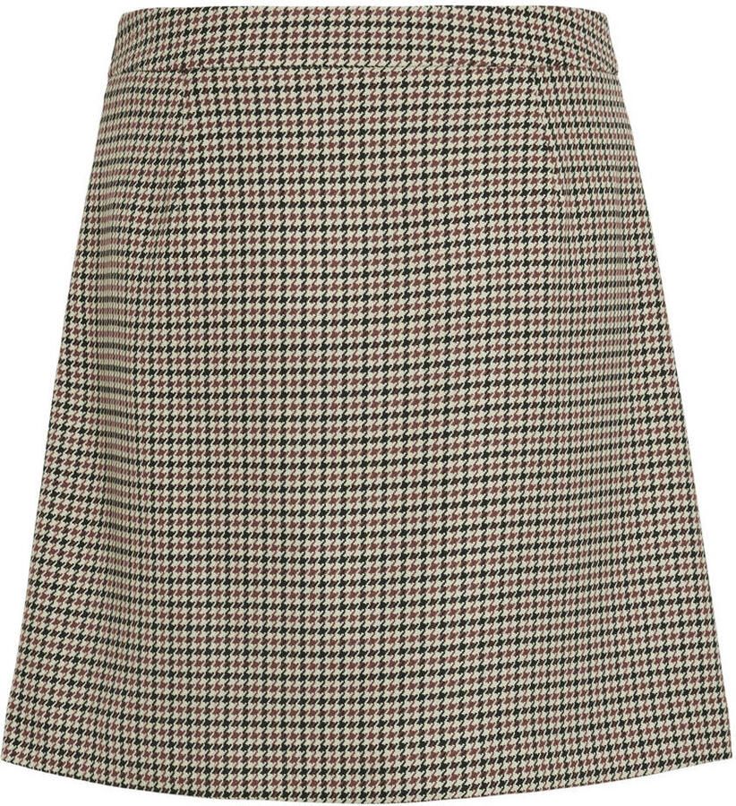 VILA geruite mini rok beige - Foto 2