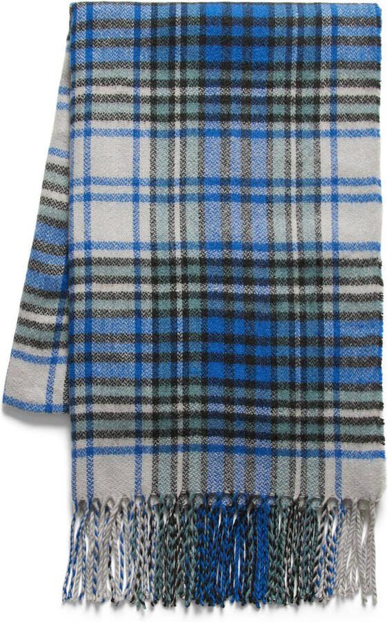 VILA geruite sjaal VIDEBBIE blauw beige