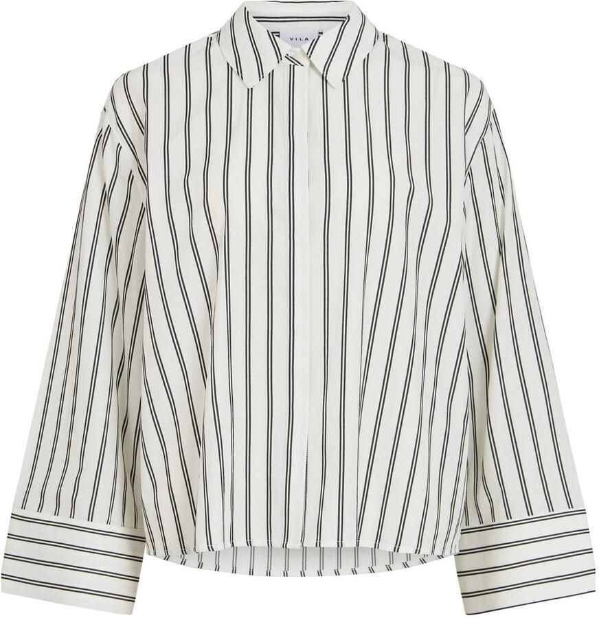VILA gestreepte blouse ecru zwart