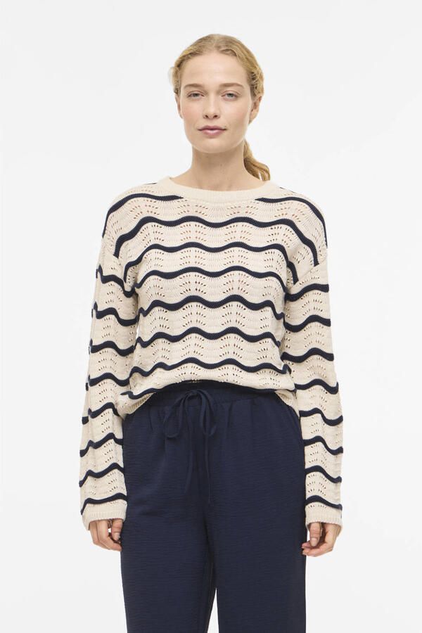 Vila regular fit trui in brei-look model 'Wave'