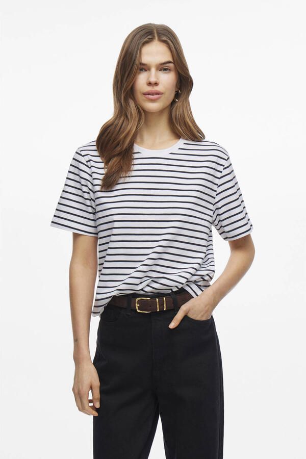 VILA gestreepte T-shirt wit