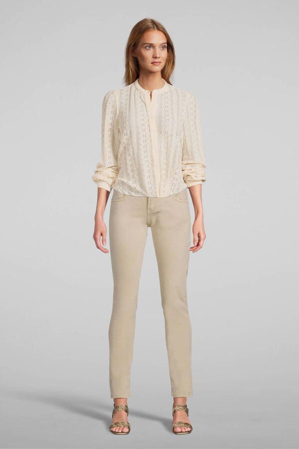 Vila Vichikka Lace L S Shirt- Noos Beige Dames - Foto 3