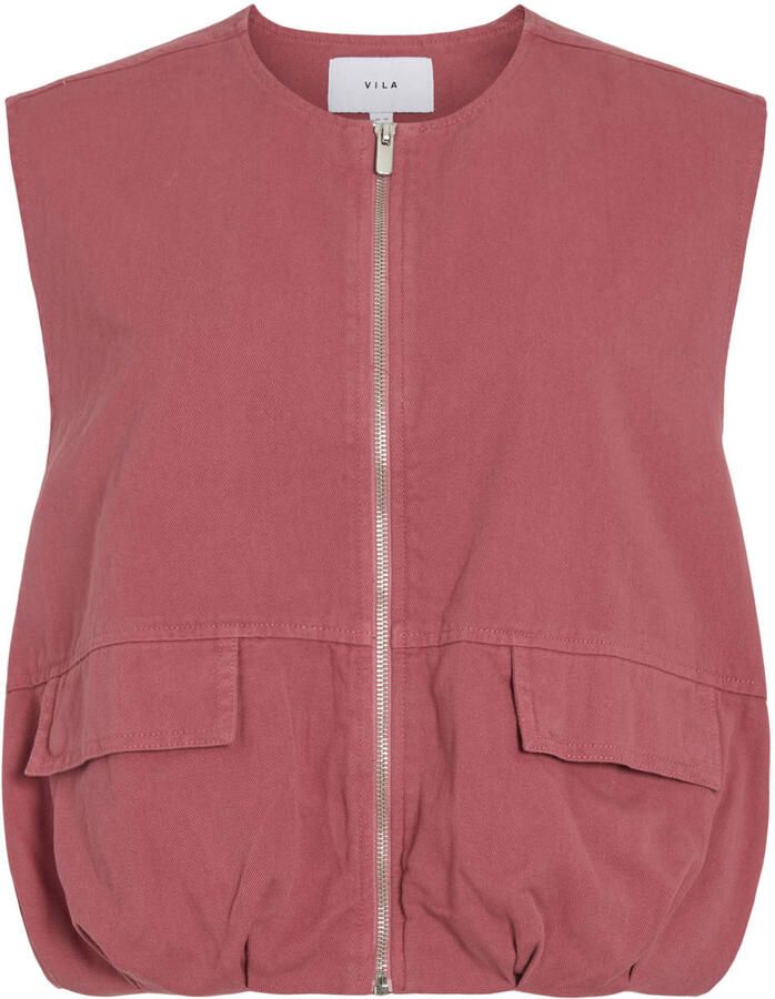 VILA gilet koraalrood