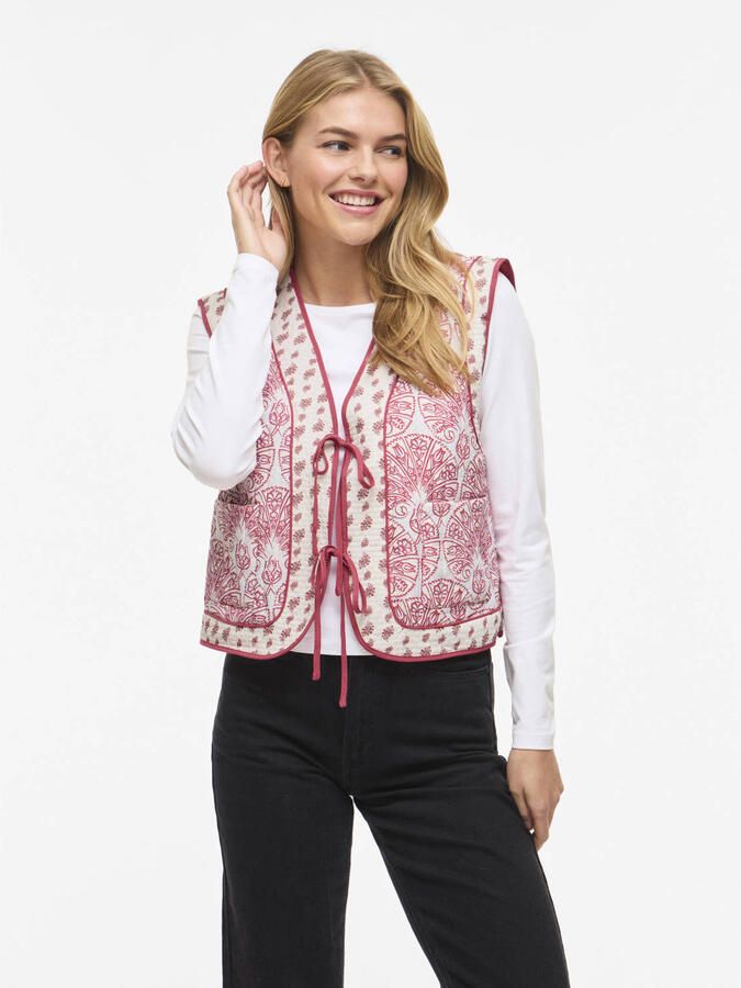 VILA gilet roze quilted