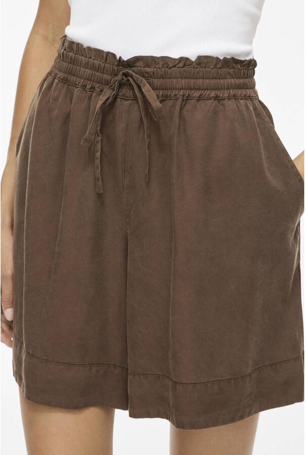 VILA high waist regular fit short bruin - Foto 3