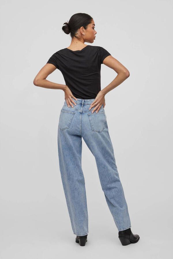 VILA high waist straight fit jeans VIKELLY light blue denim - Foto 3