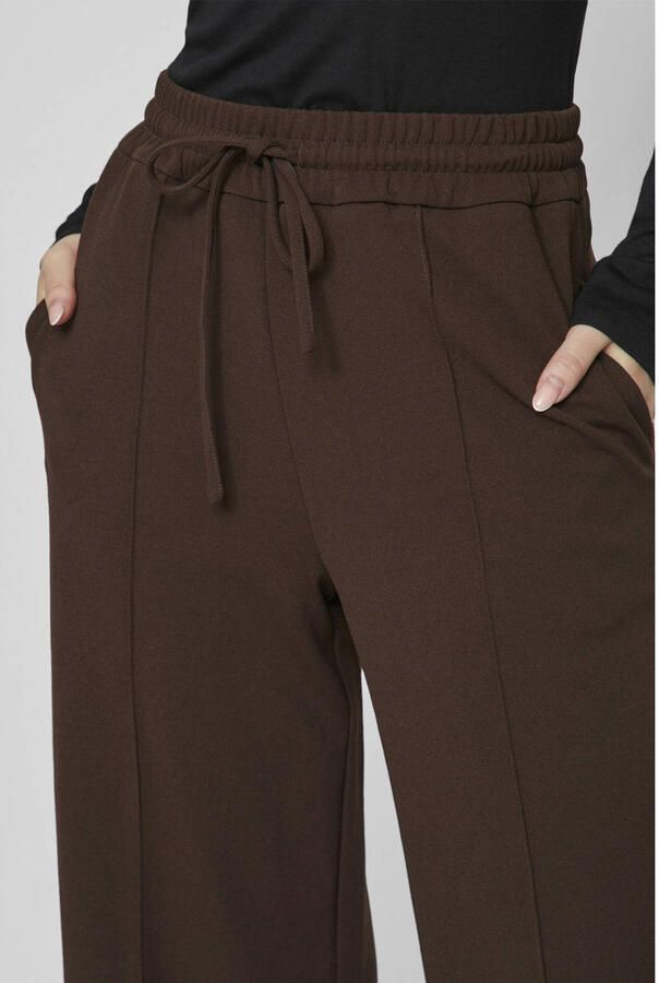 VILA high waist wide leg broek VICLUA donkerbruin - Foto 2