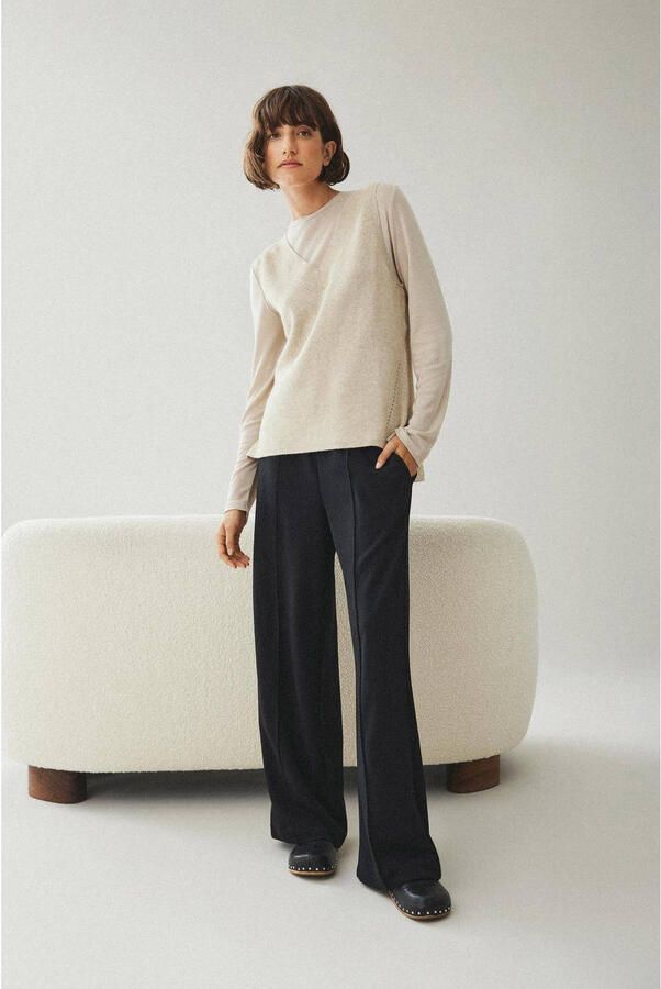 Vila Oversized stoffen broek met bandplooien model 'CLUA'