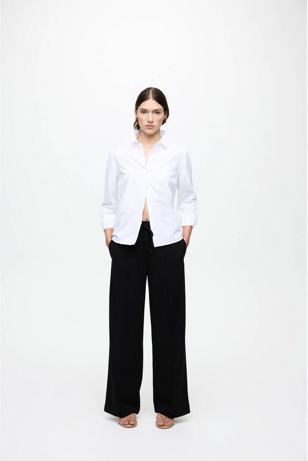 Vila Oversized stoffen broek met bandplooien model 'CLUA' - Foto 2