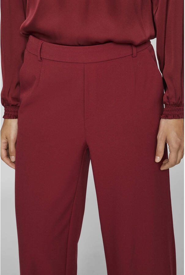 VILA high waist wide leg broek VIVARONE donkerrood - Foto 2